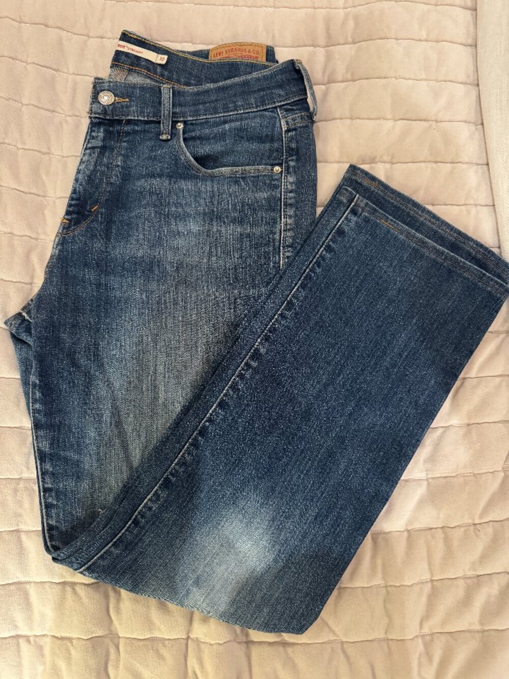 Levi's 505 Straight Leg Jeans Medium Wash Sz 10